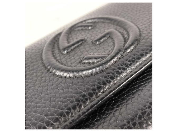Portafoglio lungo Gucci Interlocking G in pelle nera Nero - vista 5