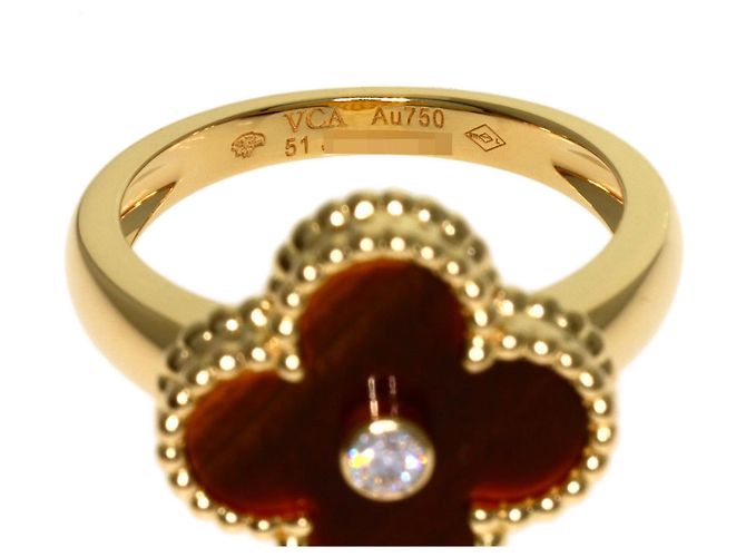 Van Cleef & Arpels Vintage Alhambra Ring Tigerauge Golden - Ansicht 5