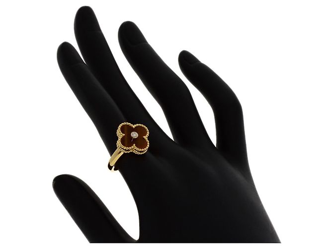Van Cleef & Arpels Vintage Alhambra Ring Tigerauge Golden - Ansicht 6