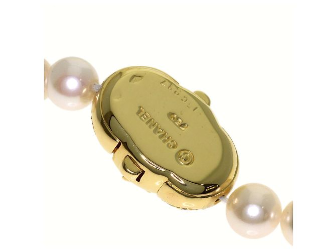 Chanel Comet Perlen-Diamant-Halskette Golden - Ansicht 4