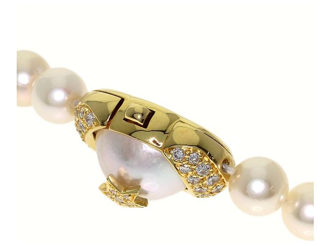 Chanel Comet Perlen-Diamant-Halskette Golden - Ansicht 6