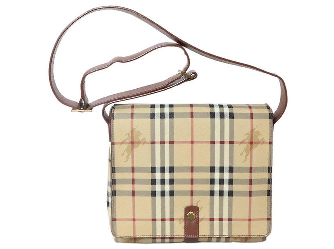 Borsa a tracolla Burberry Nova Check PVC Multicolore Beige - vista 2