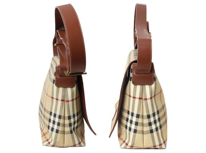 Borsa a tracolla Burberry Nova Check PVC Multicolore Beige - vista 4
