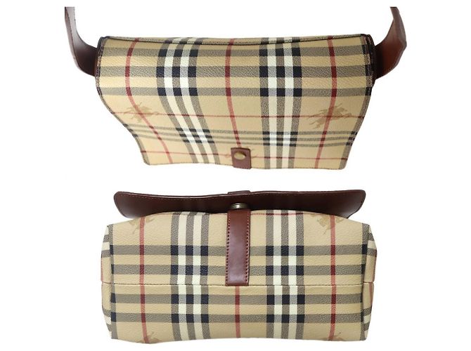 Borsa a tracolla Burberry Nova Check PVC Multicolore Beige - vista 5