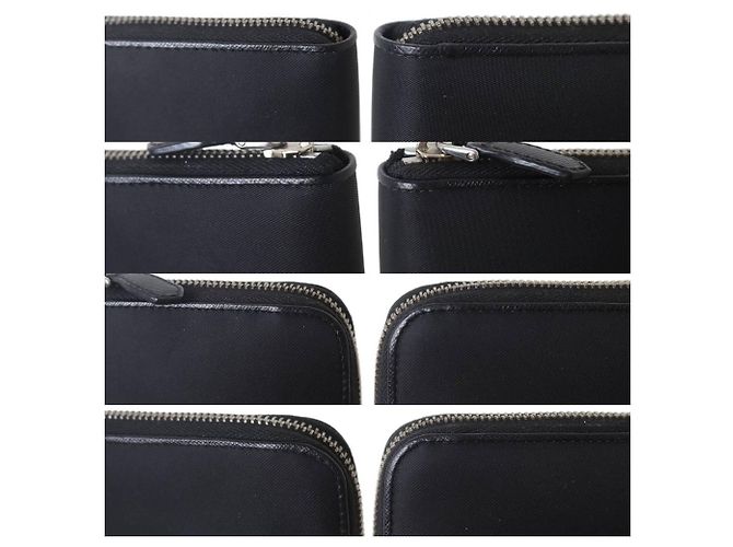Portafoglio lungo rotondo Prada in nylon nero - vista 4