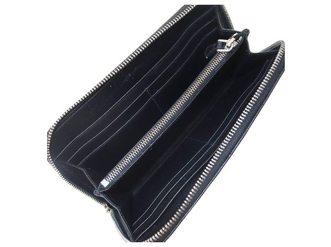 Portafoglio lungo rotondo Prada in nylon nero - vista 5