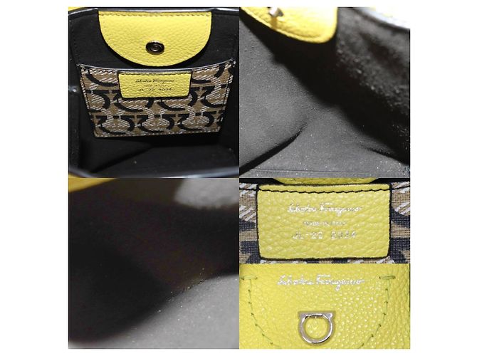Borsa a spalla e Tote 2 vie Salvatore Ferragamo Giallo Limone D'oro - vista 9