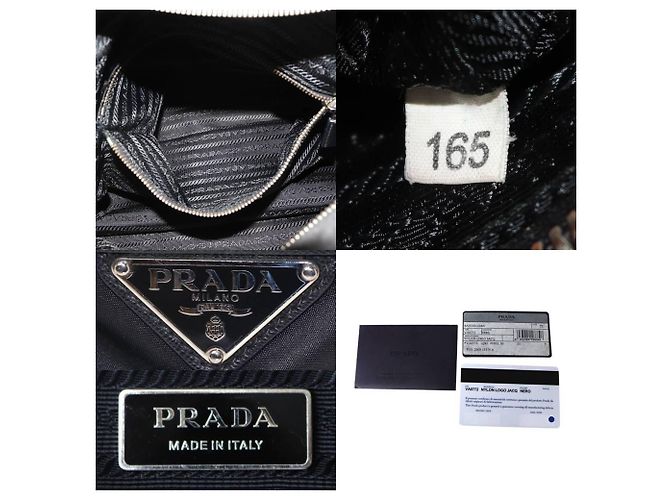 Borsa a tracolla Prada in nylon nera Nero - vista 10