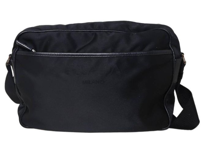 Borsa a tracolla Prada in nylon nera Nero - vista 2