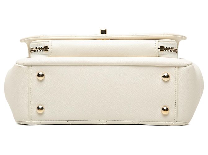 Chanel White Medium Quilted Caviar Business Affinity Top Handle Flap Bianco - vista 3