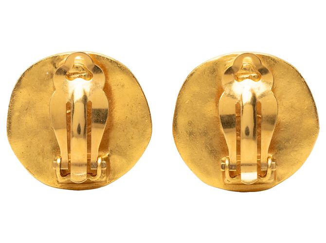 Orecchini a clip rotondi Chanel Gold CC placcati oro D'oro - vista 2