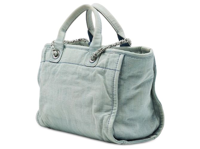Borsa tote Deauville Small in denim blu Chanel Blu chiaro - vista 2