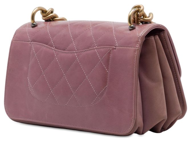 Chanel Pink Paris Cosmopolite Small Aged Calfskin Straight Lined Flap Rosa - vista 2