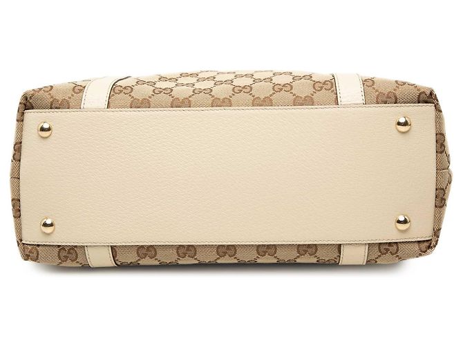 Gucci Abbey D Ring Tote aus beigem GG Canvas - Ansicht 3