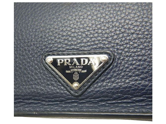 Clutch da polso Prada Blue Vitello City Blu navy - Ansicht 10