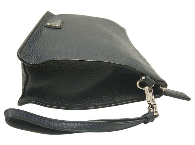 Clutch da polso Prada Blue Vitello City Blu navy - Ansicht 15