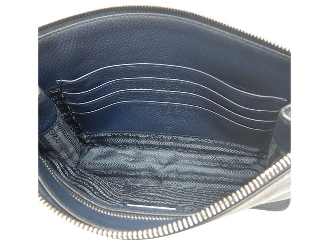 Clutch da polso Prada Blue Vitello City Blu navy - Ansicht 4