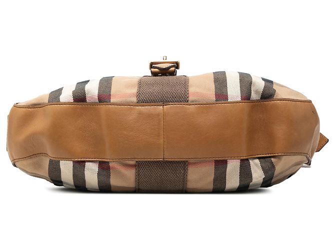 Burberry Beige Medium House Check Canvas Ashwood Hobo - view 3