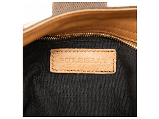 Burberry Beige Medium House Check Canvas Ashwood Hobo - view 5