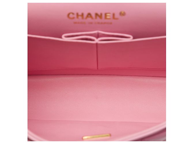 Chanel Pink Small Classic Lambskin Double Flap Rosa - vista 4