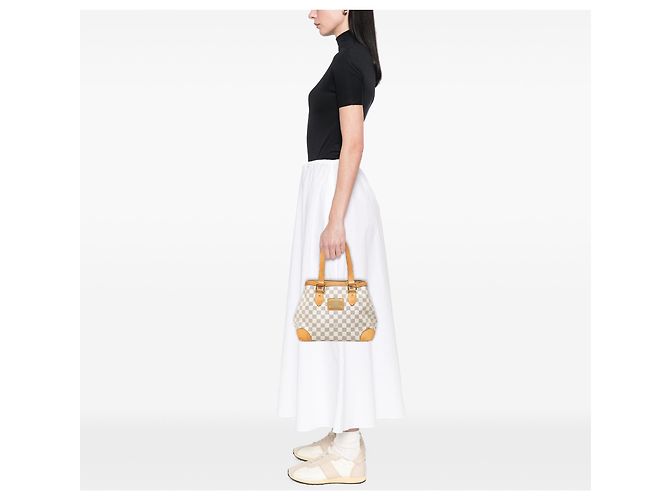 Louis Vuitton White Damier Azur Hampstead PM Bianco - vista 6