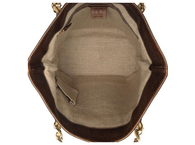 Borsa Tote Capri Gucci in vitello metallizzato marrone con catena - vista 4