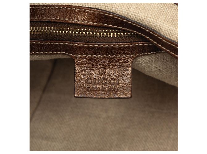 Borsa Tote Capri Gucci in vitello metallizzato marrone con catena - vista 5