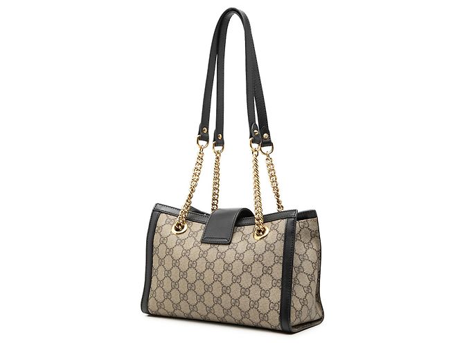 Borsa Tote Gucci Beige Small GG Supreme Padlock - vista 2
