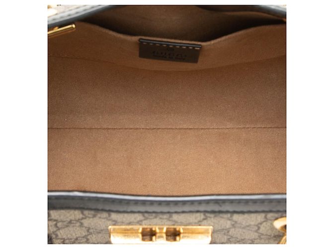 Borsa Tote Gucci Beige Small GG Supreme Padlock - vista 4