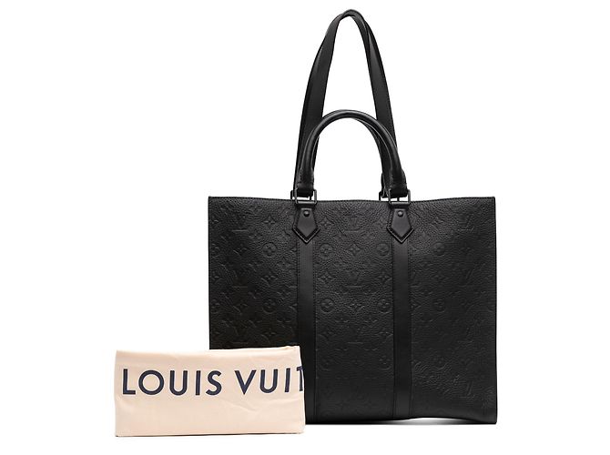 Louis Vuitton Black Monogram Taurillon Sac Plat 24H Nero - vista 7
