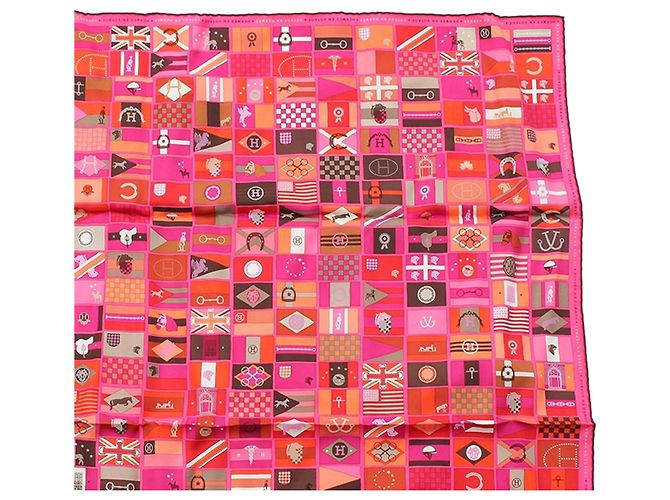 Hermès Pink En Voyage Seidentuch 90 - Ansicht 4