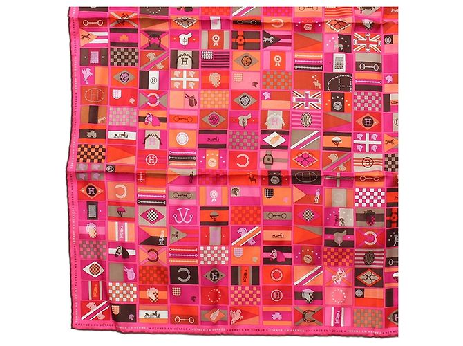 Hermès Pink En Voyage Seidentuch 90 - Ansicht 7