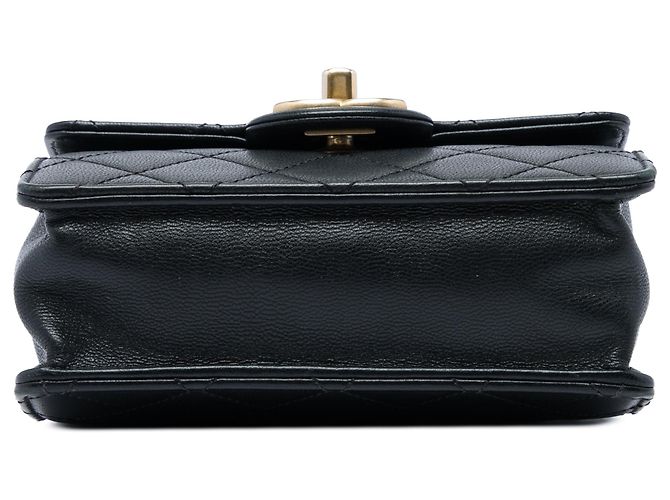 Chanel Black Small Quilted Goatskin Chic Pearls Flap Nero - vista 3