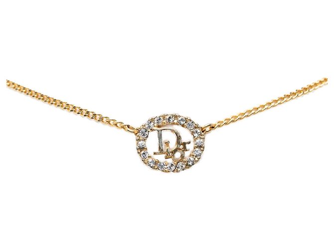 Collana Dior Gold Plated Strass CD Logo Pendant D'oro - vista 2