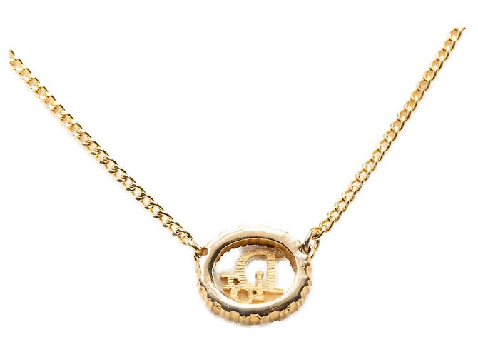 Collana Dior Gold Plated Strass CD Logo Pendant D'oro - vista 3