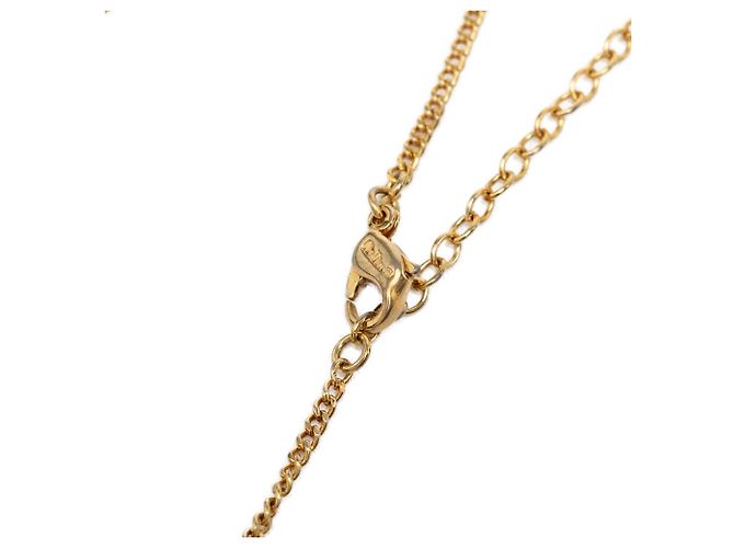 Collana Dior Gold Plated Strass CD Logo Pendant D'oro - vista 4
