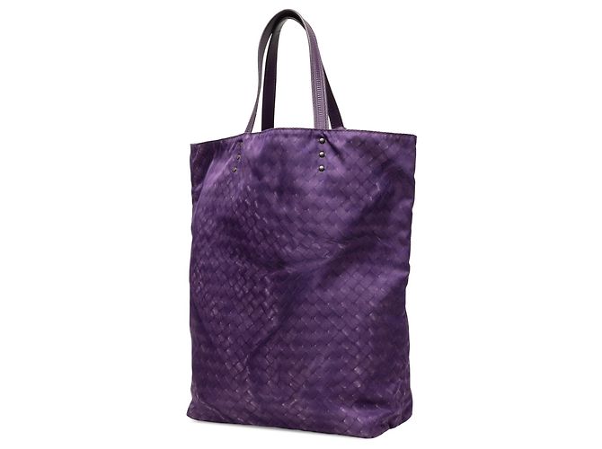 Tote Verticale Bottega Veneta in Nylon Viola Intrecciolusion Porpora - vista 2