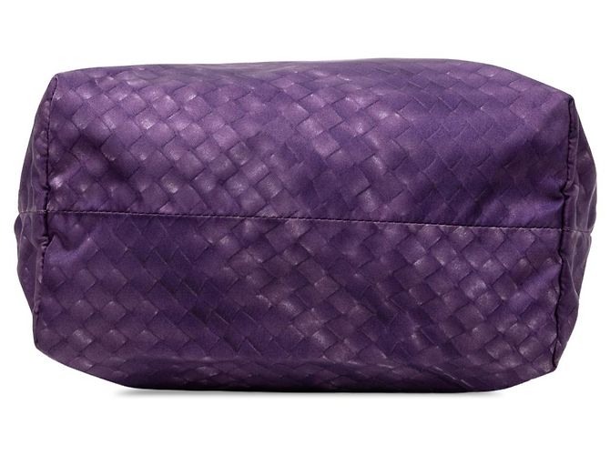 Tote Verticale Bottega Veneta in Nylon Viola Intrecciolusion Porpora - vista 3
