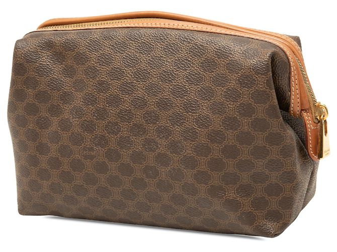 Céline Neceser Celine Brown Macadam Coated Canvas Castaño - vista 2