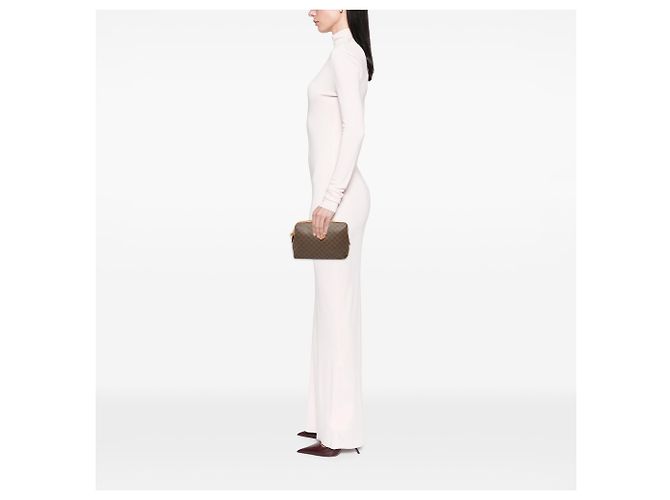 Céline Neceser Celine Brown Macadam Coated Canvas Castaño - vista 6