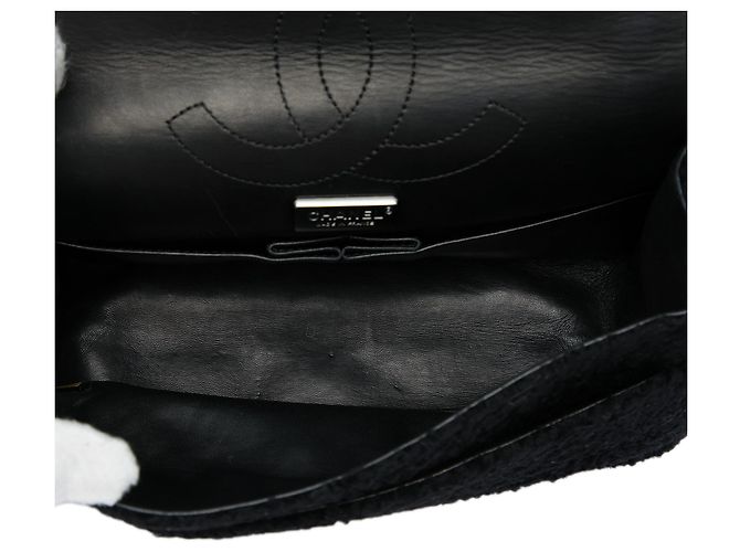 Chanel Black Boucle Wool Reissue 2.55 Double Flap 225 Nero - vista 4