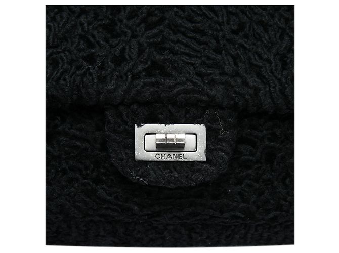 Chanel Black Boucle Wool Reissue 2.55 Double Flap 225 Nero - vista 5