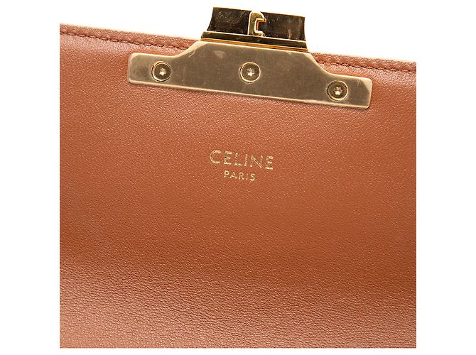 Céline Borsa a tracolla Claude in tela rivestita Triomphe bianca Celine Bianco - vista 5