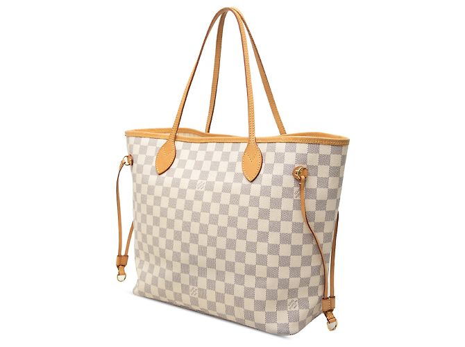 Louis Vuitton White Damier Azur Neverfull MM Bianco - vista 2