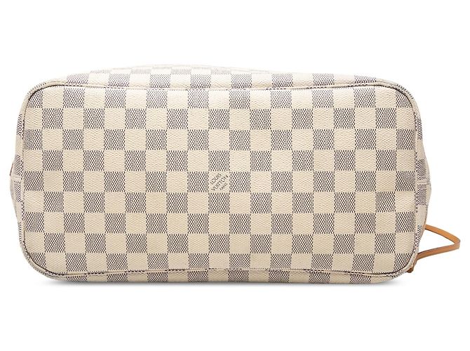Louis Vuitton White Damier Azur Neverfull MM Bianco - vista 3