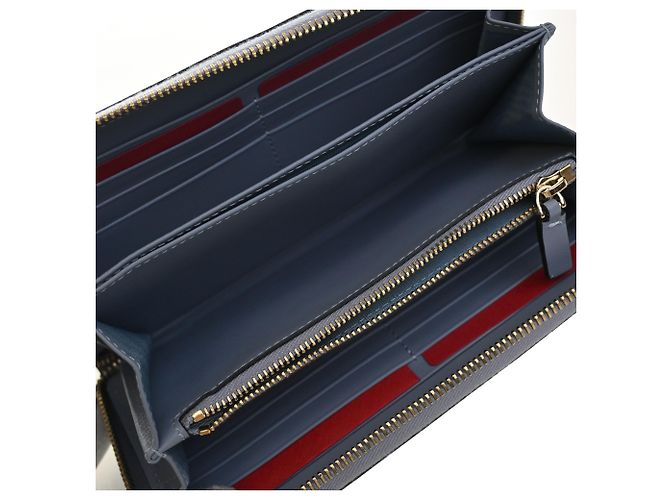 Valentino Blue Leather Rockstud Zip Around Long Wallet - view 4