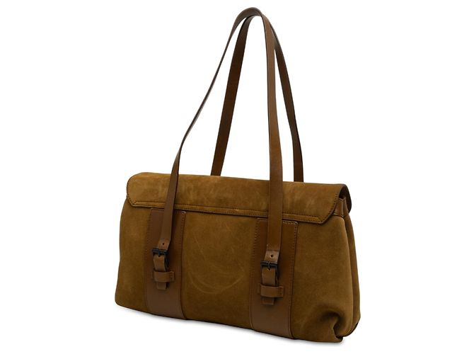 Bolsa de ombro Gucci em couro camurça marrom - vista 2