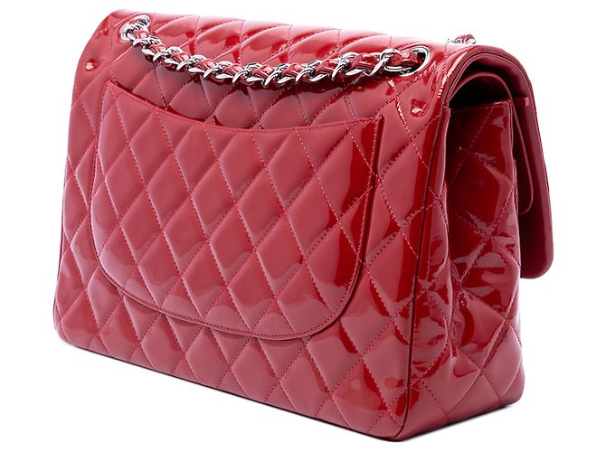Chanel Red Jumbo Classic Patent Double Flap Rosso - vista 2