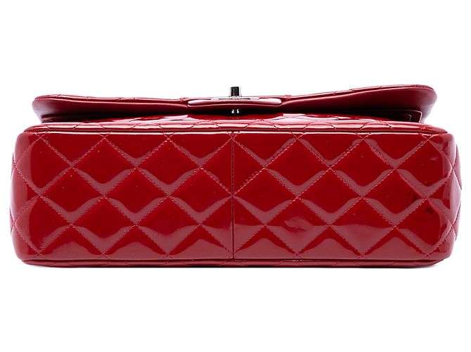 Chanel Red Jumbo Classic Patent Double Flap Rosso - vista 3