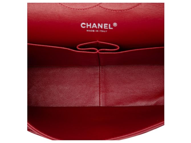Chanel Red Jumbo Classic Patent Double Flap Rosso - vista 4